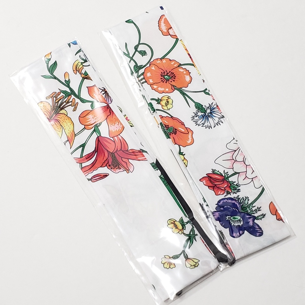 ⤵⤵2pcs Lotus Daffodil Flower Design Cotton Scarves